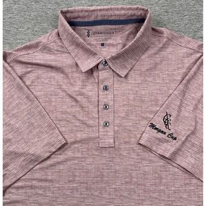 7 Diamonds Polo Shirt Mens XL Striped 4-Way Stretch Malone Performance Golf Logo